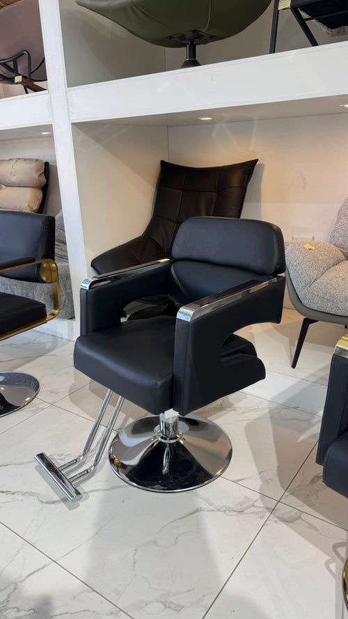 Onyx and Chrome Professional Styling Chair