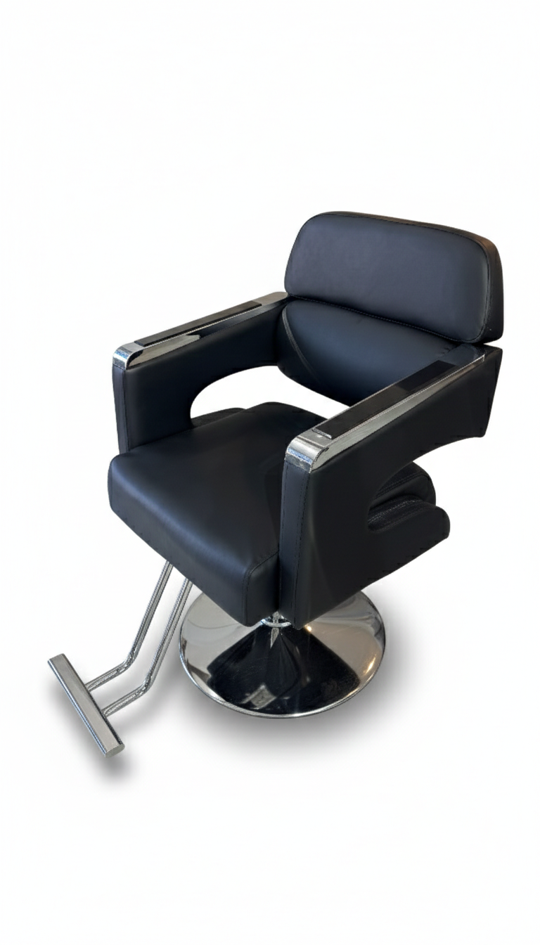 Onyx and Chrome Professional Styling Chair