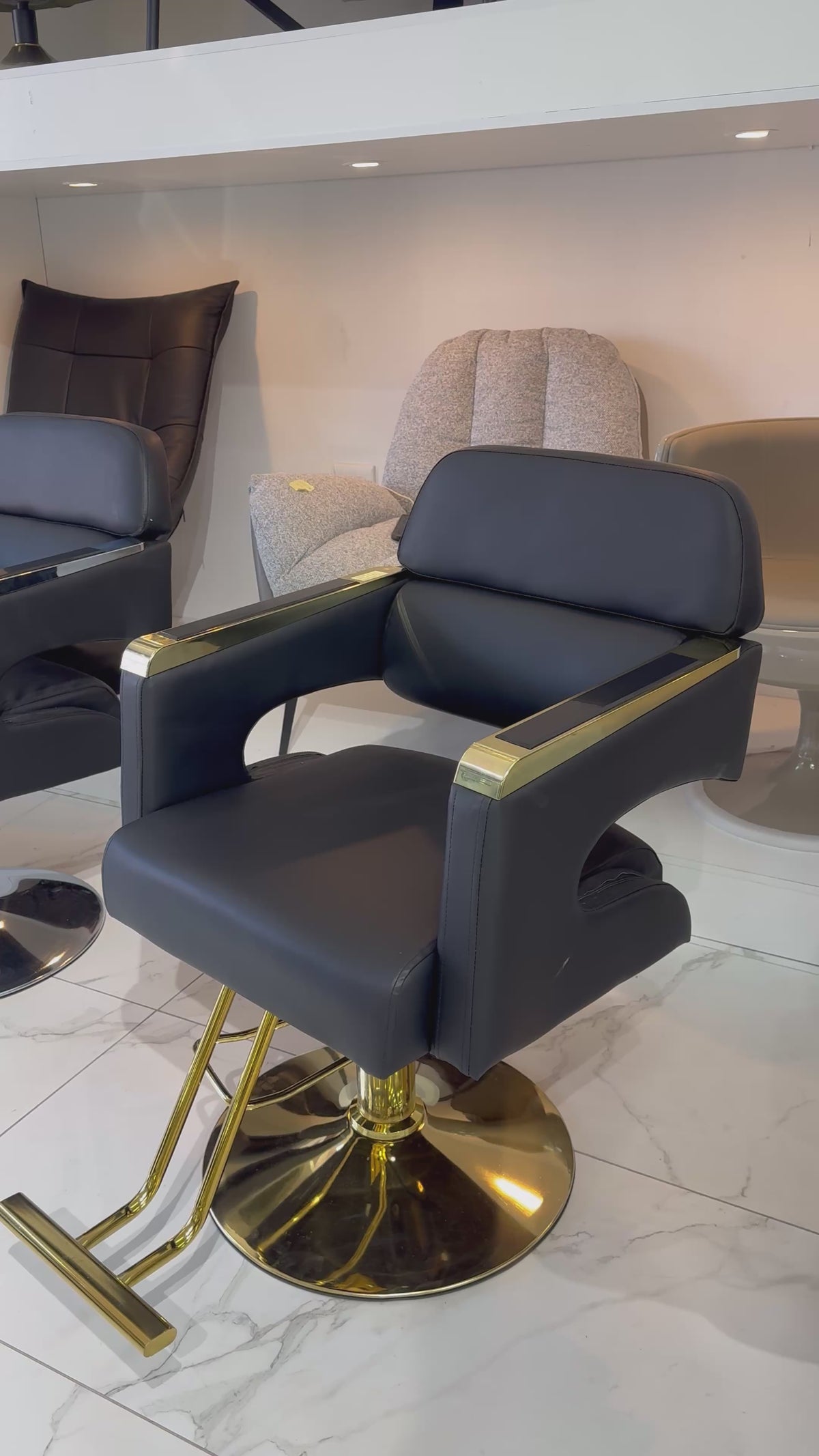 Onyx & Gold Professional Styling Chair